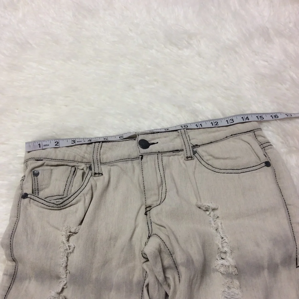 H BRAND DESTROYED GRAY WASH SKINNY JEANS